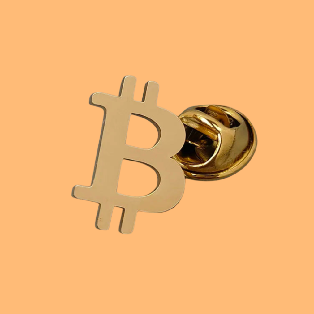Stainless Steel Bitcoin Lapel Pin – BTC Brooch for Men & Women