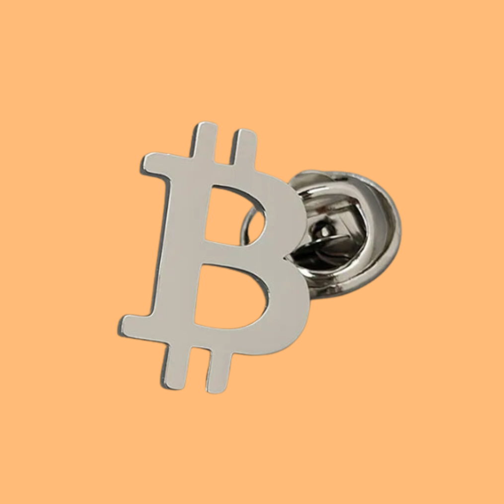 Stainless Steel Bitcoin Lapel Pin – BTC Brooch for Men & Women