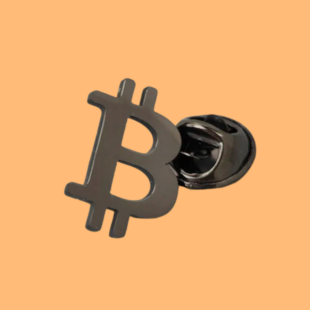 Stainless Steel Bitcoin Lapel Pin – BTC Brooch for Men & Women