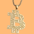 Bitcoin Pendant Necklace - Black Circuit Board Crypto Coin Pendant